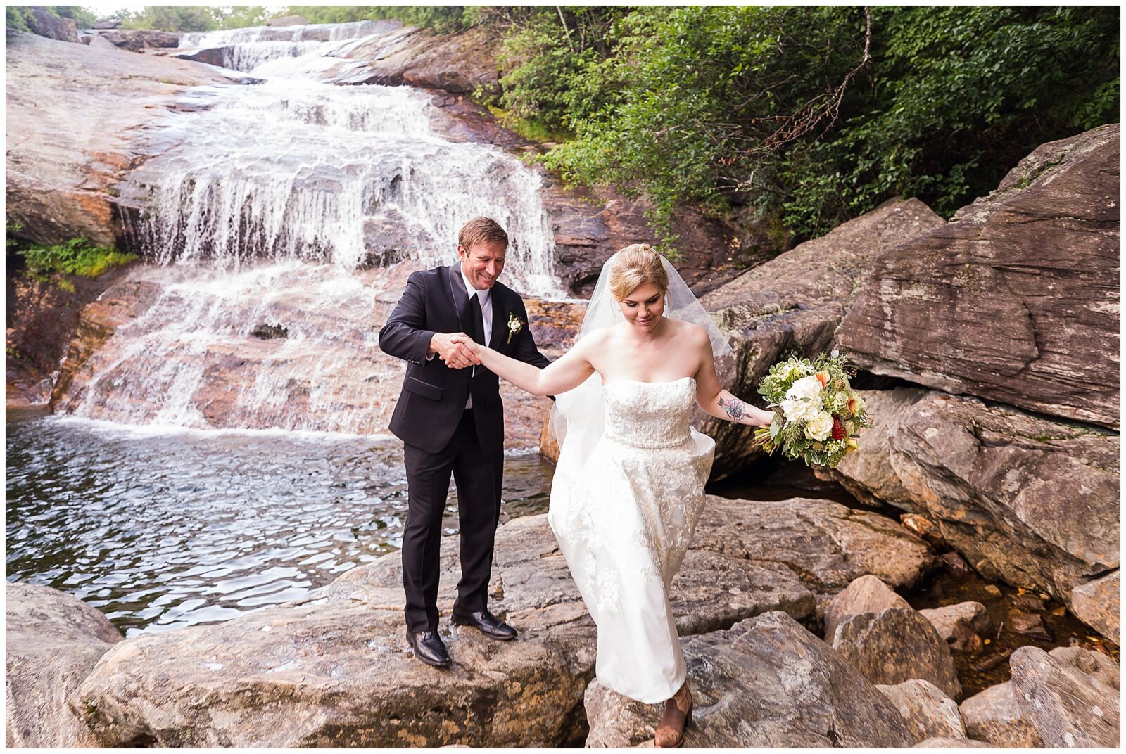 Waterfall Elopement in Asheville, NC