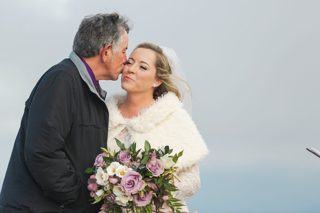 Winter mountain elopement