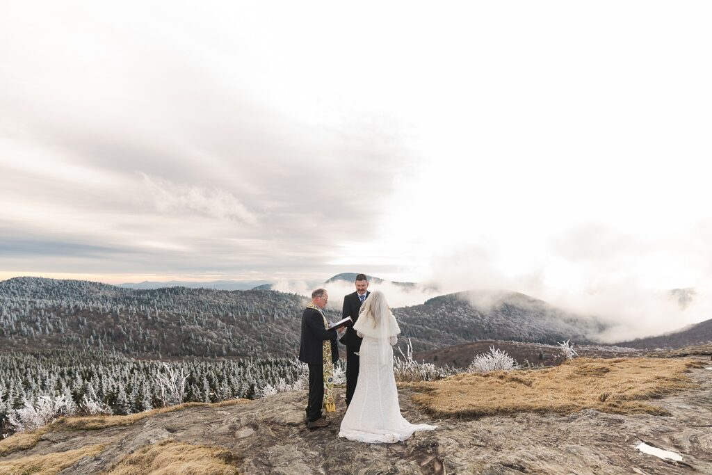 Winter mountain elopement