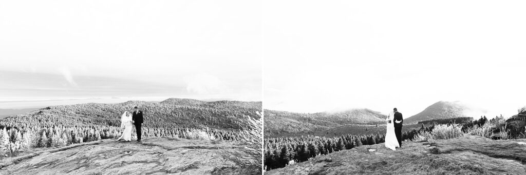 Winter mountain elopement