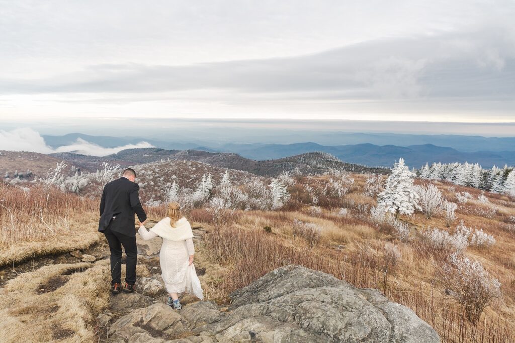 Winter mountain elopement