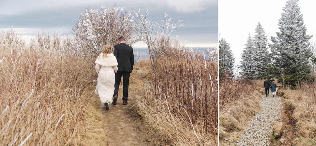 Winter mountain elopement