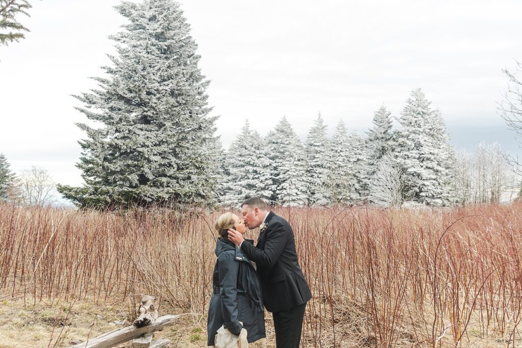 Winter mountain elopement