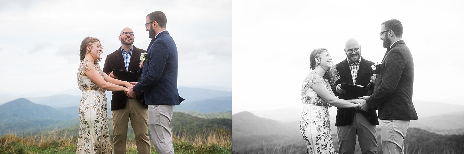 Windy fall mountain elopement