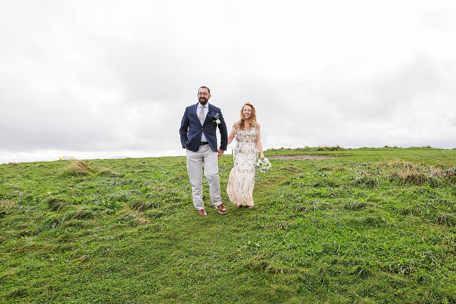 Windy fall mountain elopement