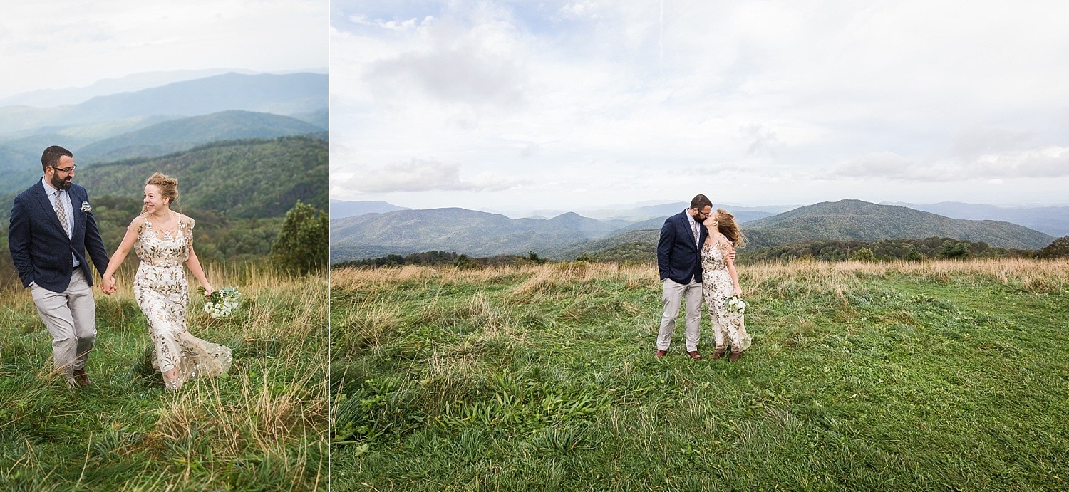 Windy fall mountain elopement