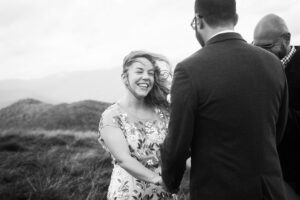 Windy fall mountain elopement