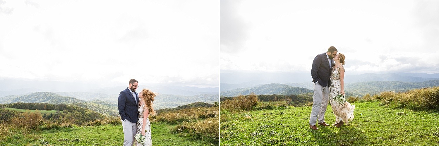 Windy fall mountain elopement