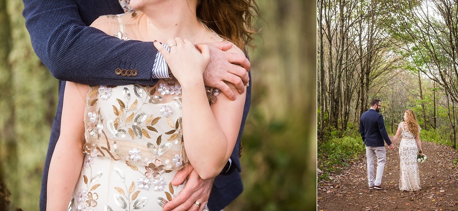 Windy fall mountain elopement