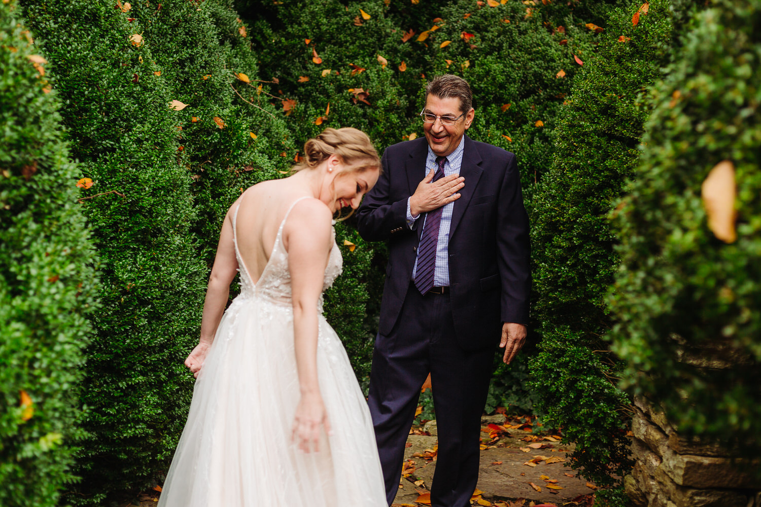 Asheville Elopement First Look with Dad
