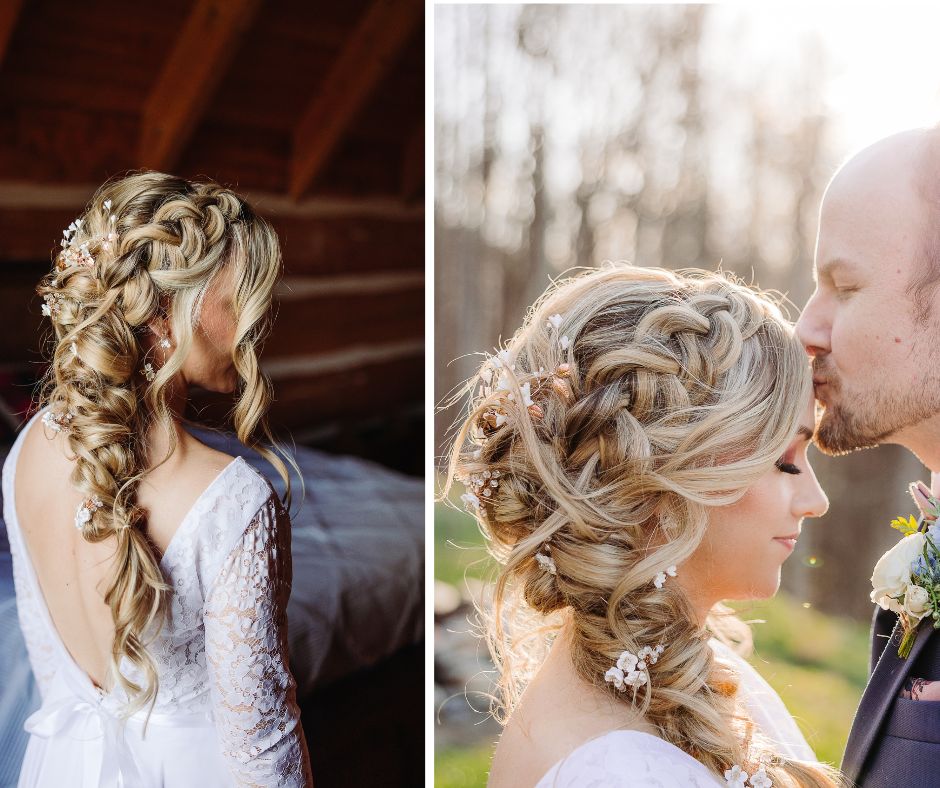 Stunning Bridal Braid Boho ~ Elope Outdoors 8337