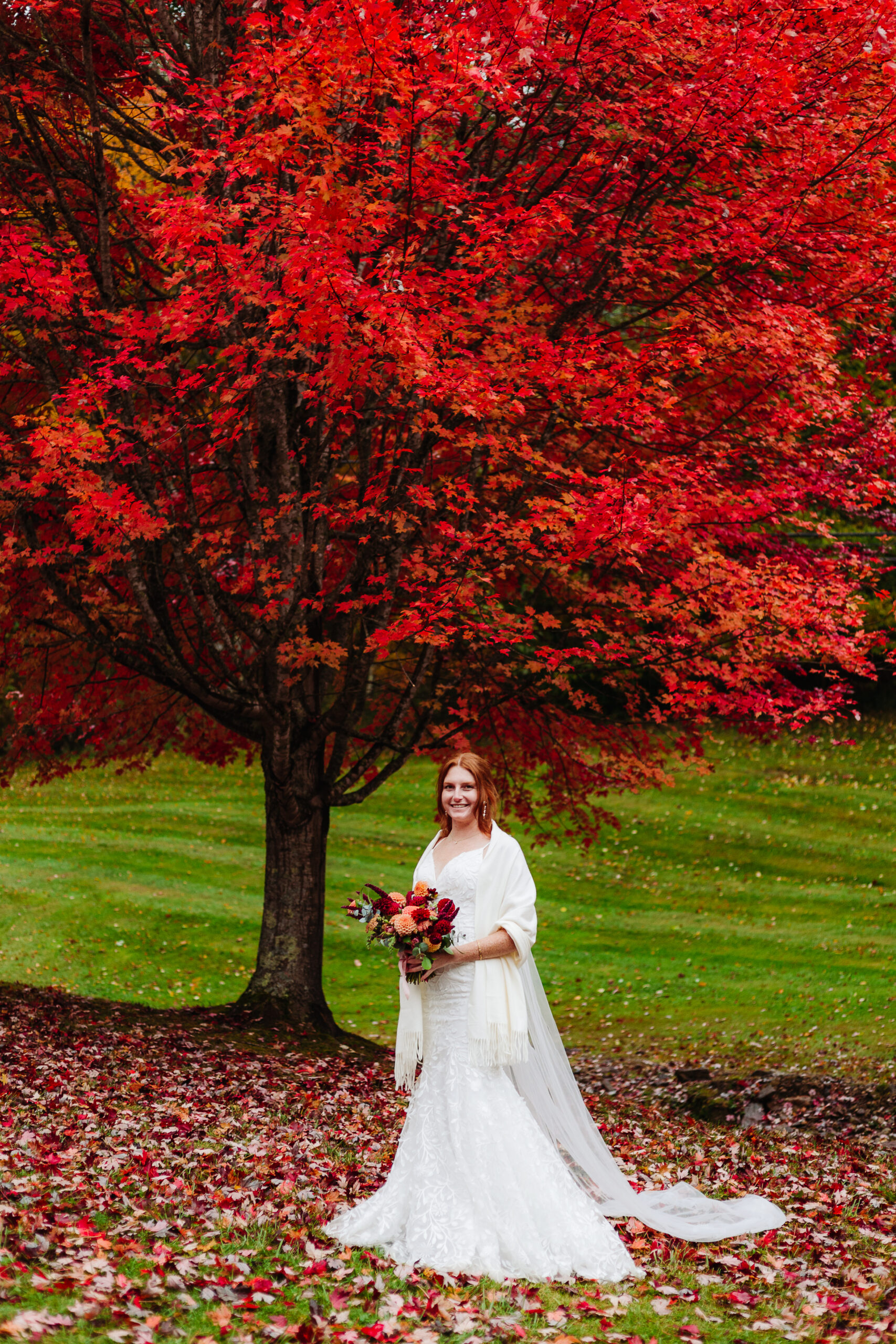 Bridal photos Fall Asheville Elopement ~ Elope Outdoors