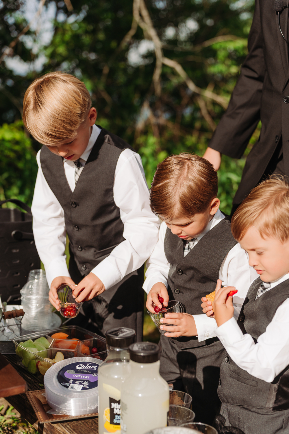 Children gathered together during an anniversary vow renewal celebration in the beautiful Blue Ridge Mountains.