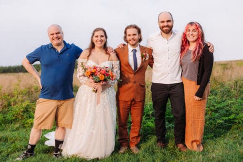Family celebrating an Asheville elopement with wedding planning tips for a relaxed and meaningful wedding day.